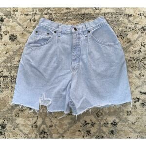 Vintage Lee 90’s Women’s Light-washed High-waisted Denim Jean Shorts 10 Petite